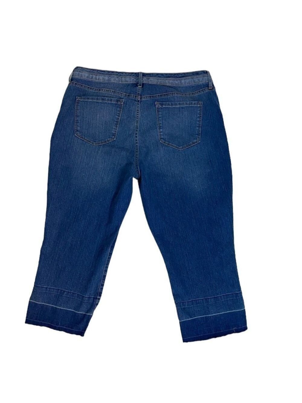 Gloria Vanderbilt Jessa Sz 16 Women’s Medium Wash cropped Stretch Denim Jeans